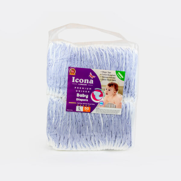 Couches pour bébé. Size L(8~18kg): 50 unités par paquet.