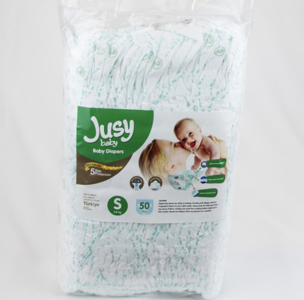 JUSY Couche jetable pour bébé Size Small: 50 unités par paquet.
